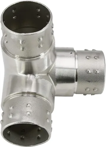 Miniatura 3 de Conector de barandilla de acero inoxidable 316, conector de codo de carpintero empotrado con forma de esquina de 3 vías para tubería de calibre 16
