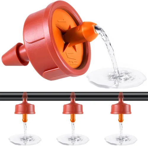 Miniatura 11 de 50 goteros/emisores de riego por goteo compensadores de presión de 0.25 GPH, antiobstrucciones y autolimpiantes emisores de riego por goteo