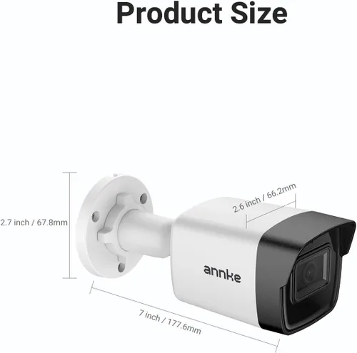 Miniatura 9 de ANNKE Paquete de 2 cámaras de seguridad PoE de 5MP con micrófono/audio, cámaras IP para exteriores con lente gran angular de 0.110 in, visión