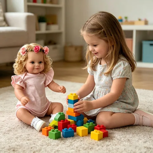 Miniatura 6 de iCradle Lovely Real Look Reborn Baby Doll Girl - Muñeca de silicona de 20 pulgadas con pelo rubio arraigado, juguete realista para niños pequeños a