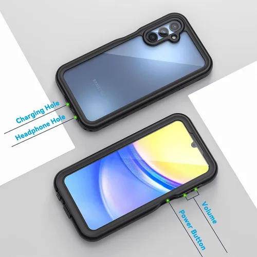 Miniatura 6 de Lanhiem Funda para teléfono Samsung Galaxy A15 5G, IP68 impermeable a prueba de polvo con protector de pantalla, funda protectora de cuerpo completo