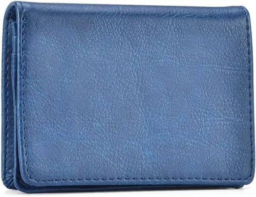 Miniatura 6 de XEYOU Funda para tarjetas de crédito, tarjetero para tarjetas de crédito, pequeña cartera de bolsillo frontal para mujer, Azul, Moderno