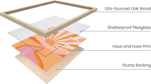Miniatura 2 de HAUS AND HUES Decoración de Pared Naranja Arte de Galería Juego de 6 - Pósteres para Estética de Habitación Psicodélica, Arte de Pared Rosa y 70 s