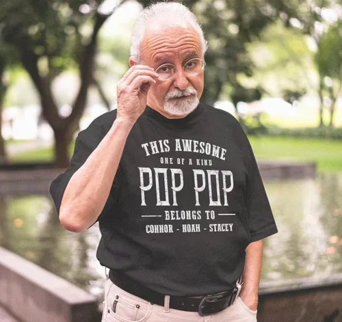 Miniatura 39 de Camisa personalizada para el abuelo con niños, regalos para el abuelo, regalos para el día del padre, regalos para hombres