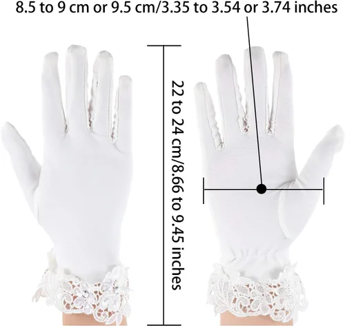 Miniatura 2 de Sumind Guantes cortos de satén hasta la muñeca, guantes de vestir para mujer, ópera, boda, banquete, vestido para fiesta y baile (beige, talla M)