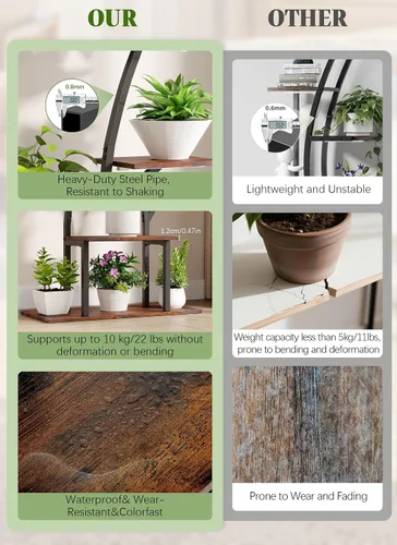 Miniatura 6 de Soporte para plantas de interior con luces de cultivo de 65 pulgadas de alto, estante de plantas iluminado en esquina para cultivo en interiores