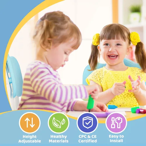 Miniatura 2 de FUNLIO Silla Ajustable para Niños (2 piezas), Silla para Niños Pequeños con 3 Niveles de Altura Ajustable para Edades de 3-8, Silla Infantil