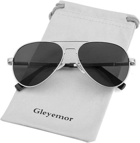 Miniatura 69 de Gleyemor Lentes de sol polarizados estilo aviador para niños y niñas, jóvenes, adolescentes, dos tamaños de 1.969 in y 2.047 in