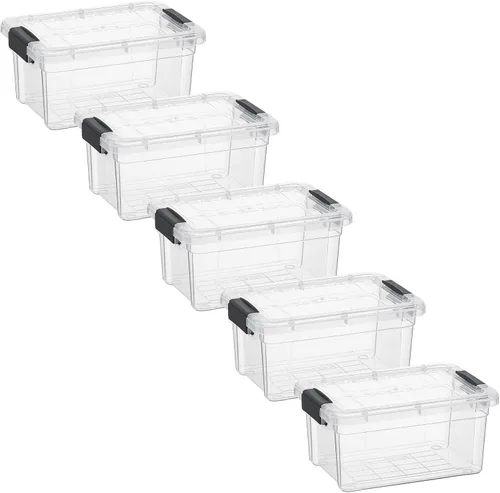 Miniatura 38 de Superio Cajas de almacenamiento transparentes con tapas, contenedores de plástico de 2.5 cuartos de galón para organizar, cajas apilables, sin BPA