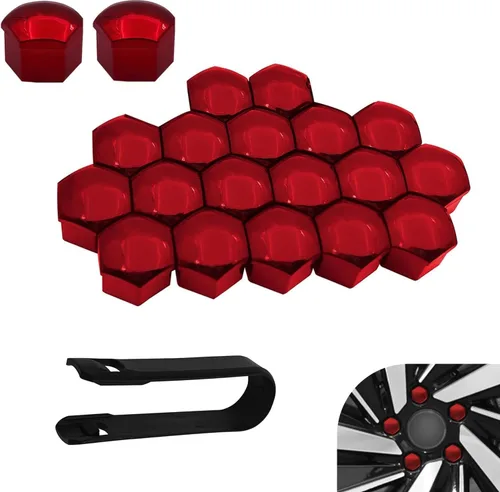 Miniatura 10 de 20 unidades de tapas para tuercas de rueda, tapones de 17 mm con herramienta de extracción, tapa hexagonal de plástico a prueba de polvo para rueda