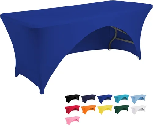 Miniatura 11 de Jeloris Mantel rectangular de elastano con parte trasera abierta (5 pies, negro) ajustado, lavable, sin arrugas, elástico y elástico para mesa