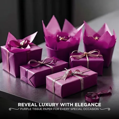 Miniatura 7 de SANZIX 150 hojas de papel de seda morado para bolsas de regalo a granel de 14 x 20 pulgadas, papel de regalo de Navidad morado para regalos, ramos