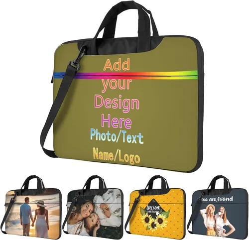 Miniatura 17 de Funda personalizada para laptop personalizada, añade tu foto, texto, maletines para portátil Púrpura2