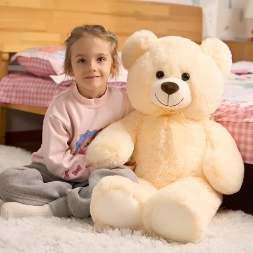 Miniatura 4 de HollyHOME Oso de peluche grande para cumpleaños y día de San Valentín, peluche para niños y novia, 36 pulgadas, color beige