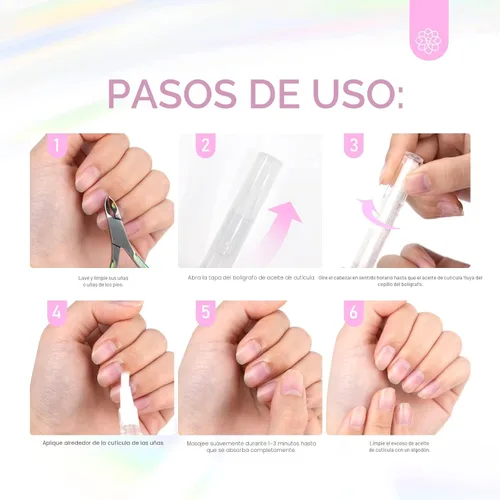 Miniatura 8 de SAVILAND Pluma de aceite natural para cutículas: 6 piezas de aceite revitalizante para uñas con vitamina E, repara cutículas durante la noche