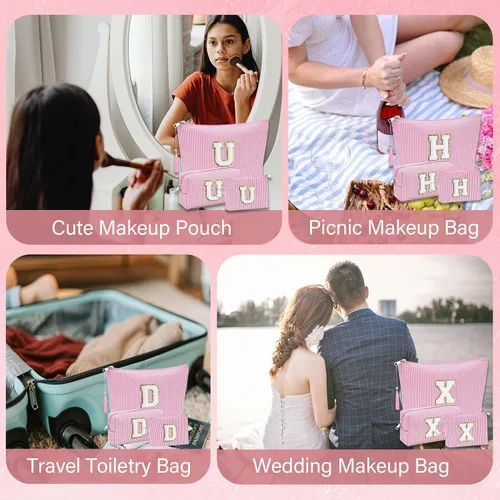 Miniatura 6 de Regalos Iniciales Bolsitas de Cosméticos de Viaje Juegos para Cartera, 3pcs Bolsitas Stoney Clover Dupes Bolsa de Maquillaje, Juego de Bolsas