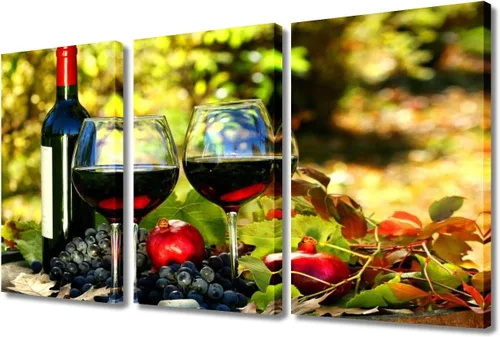 Miniatura 30 de Obra de arte para paredes del hogar, 3 paneles de letras de vino tinto, pinturas de corcho, impresiones HD, arte de pared de corcho de vino sobre