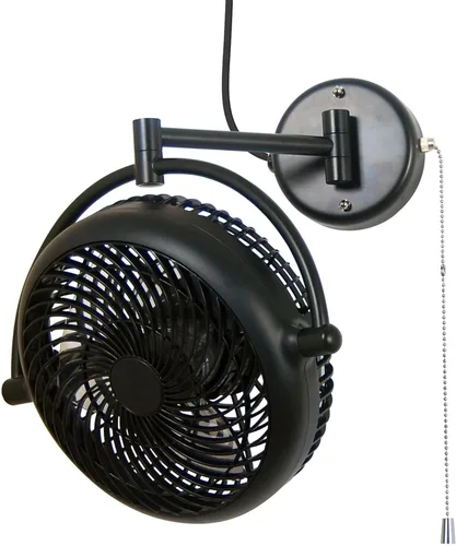 Miniatura 10 de Ventiladores de pared con cadena de tracción, ventiladores de pared de 10 pulgadas, ventilador oscilante silencioso para montaje en pared, brazo