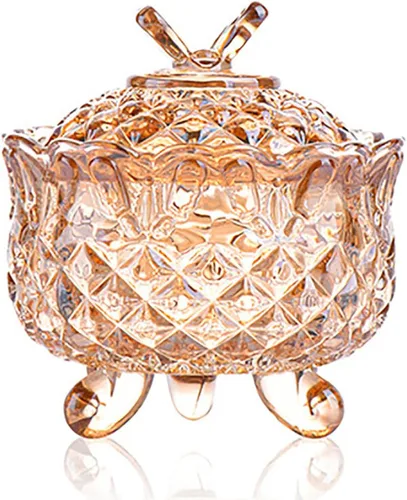 Miniatura 12 de Frasco de vidrio para caramelos de Navidad con relieve de lujo, con tapas, para joyas, tarros de caja de joyería small crown