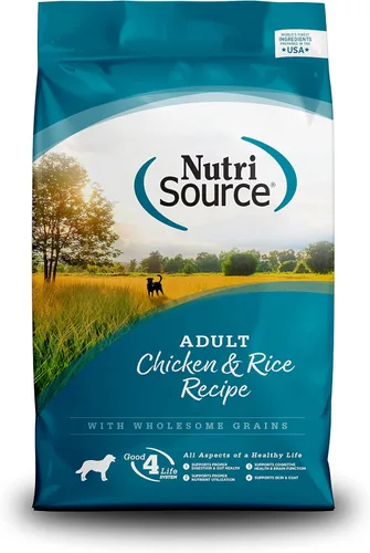 Miniatura 10 de NutriSource Alimento seco para perros adultos, pollo y arroz, 26 libras