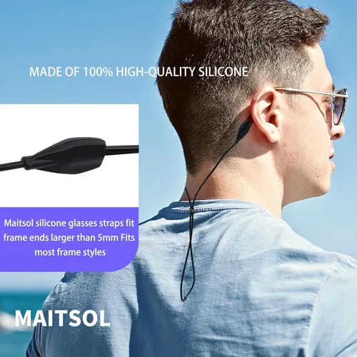 Miniatura 2 de Correa de silicona para gafas, 3 unidades, correa para lentes para hombres, mujeres y niños, soportes para gafas alrededor del cuello, cordón