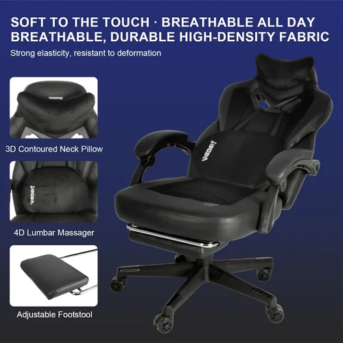 Miniatura 7 de Vigosit Silla de juegos Pro, sillas ergonómicas para juegos para adultos y personas pesadas, silla reclinable de masaje para escritorio de oficina