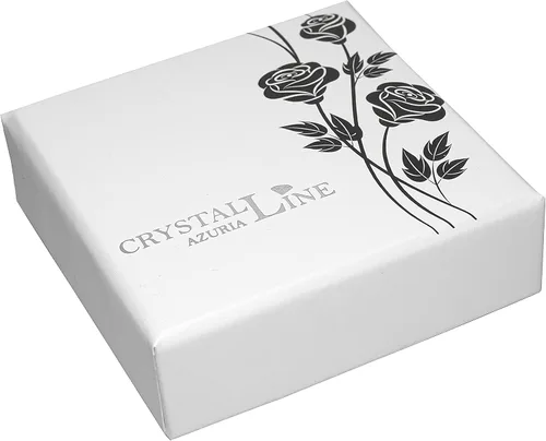 Miniatura 2 de Crystalline Azuria Aretes colgantes con cristales redondos de circonita chapada en oro blanco de 18 quilates para mujer