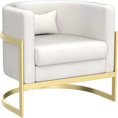 Miniatura 4 de Silla decorativa de terciopelo, moderna silla de barril con patas doradas, sillón tapizado para dormitorio, sala de estar, sofá, silla auxiliar