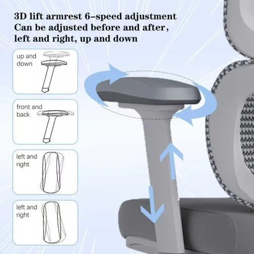 Miniatura 7 de Silla de Oficina Ergonómica 500 LBS Silla de Oficina de Malla para el Hogar Cómodas Sillas de Escritorio para Juegos Sillas de Computadora