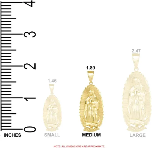 Miniatura 2 de Colgante de medalla milagrosa de la Santísima Virgen de Guadalupe, 1.57 pulgadas