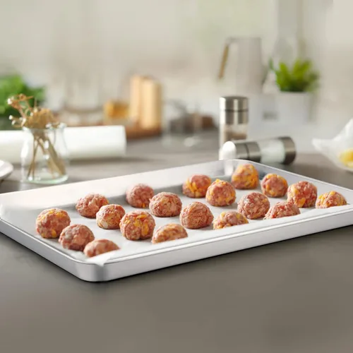 Miniatura 7 de TeamFar Bandeja para Hornear, 44.7 cm x 33 cm x 2.5 cm Hoja de Acero Inoxidable Grande para Galletas, Media Bandeja de Hornear, No Tóxica