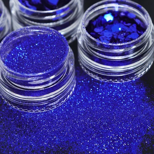 Miniatura 4 de Lentejuelas artísticas de uñas navideñas, copos de nieve azul holográficos, redondos, mariposa, corazón, copos de purpurina para decoración