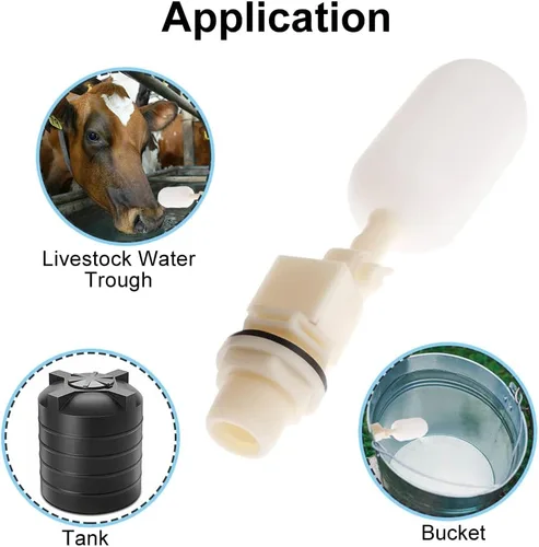 Miniatura 5 de Válvula de bola flotante de 3/4, tanque de humidificador de alimentación de llenado automático con ajustable para estanques, canal de agua