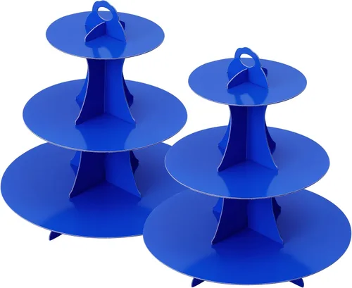 Miniatura 41 de Soleebee Soporte redondo de 3 niveles para cupcakes, torre de cartón para cupcakes, torre de soporte para pasteles de postre para decoración
