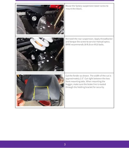 Miniatura 6 de Bestem Enlace de bajada para BMW G310R G310GS G310 CNC 7075 Aviación Aluminio Todos los Hardware w/Video Instrucciones Inferior 1.5
