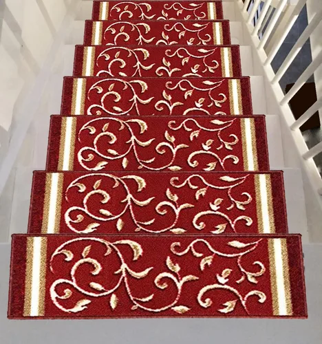 Miniatura 12 de Gloria Peldaños Antideslizantes con Respaldo de Goma de Pelo Bajo, Alfombrillas para Escaleras, (Juego de 7), (8.5" x 26", Azul Marino 1933)