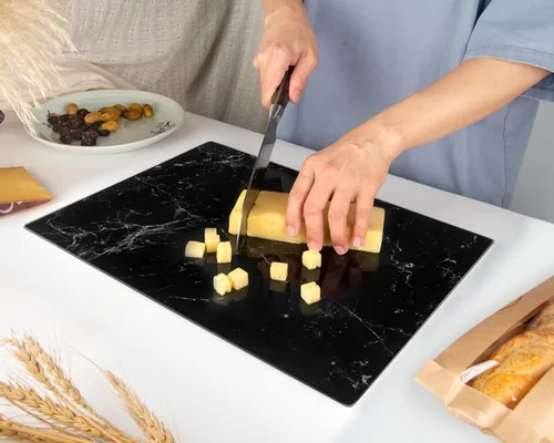 Miniatura 7 de Tabla de cortar de vidrio Kitchenville 16"x12": Protector de encimera de vidrio templado para la cocina - Duradero - Resistente a los arañazos