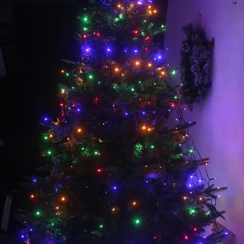 Miniatura 3 de Flechllary Luces de Cadena Navideñas de 200 LED, 72 Pies de Luces Interiores Enchufables con 8 Modos y Temporizador y Función de Memoria, Luces
