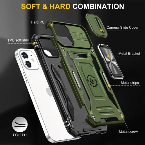 Miniatura 43 de Funda para iPhone 13 Pro con funda para cámara, con soporte de anillo para soporte, con función de montaje magnético para automóvil, para iPhone 13