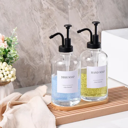 Miniatura 8 de Dispensador de champú y acondicionador de baño, dispensador de jabón de ducha montado en la pared, dispensador de champú para pared de ducha, sin