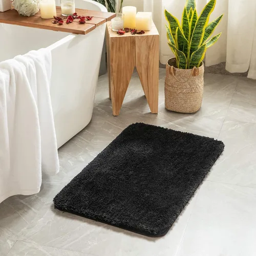Miniatura 6 de MIULEE Juego de 2 alfombras de baño antideslizantes peludas extra gruesas y suaves, alfombrillas de baño de microfibra suave absorbente de agua
