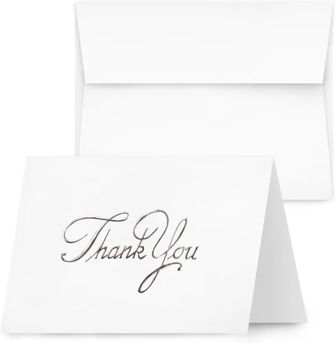 Miniatura 7 de Tarjetas de felicitación de color crema de agradecimiento en relieve de lámina dorada, ideal para vacaciones, baby showers, cumpleaños, bodas
