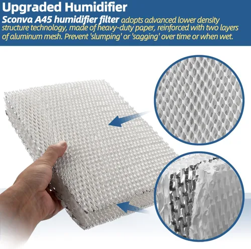 Miniatura 5 de 45 almohadillas de filtro de humidificador de repuesto para panel de agua compatible con modelos de humidificador Aprilaire para toda la casa 400