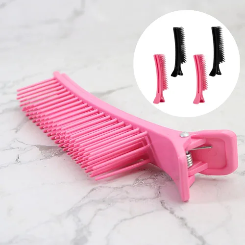 Miniatura 7 de Pinzas para el cabello para peinar, cortar y teñir, 4 pinzas antideslizantes para peine para uso en salón o en el hogar, accesorios de bricolaje