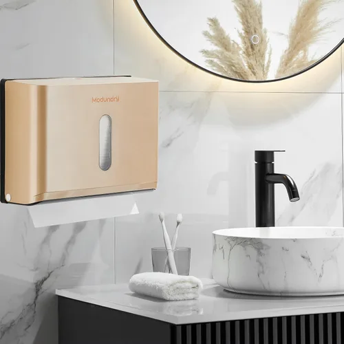 Miniatura 2 de Dispensadores de toallas de papel para montaje en pared: soporte para toallas de papel multidobladas en Z, instalación sin perforación, dispensador