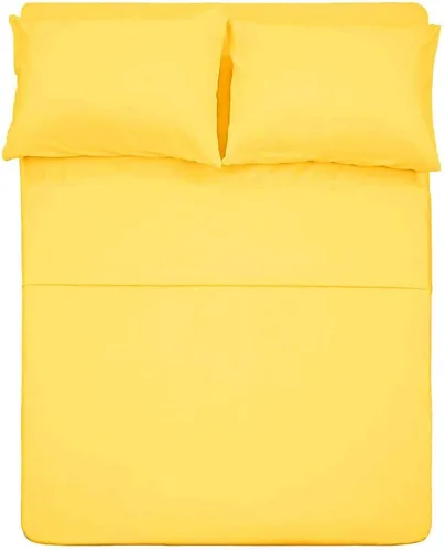 Miniatura 21 de Best Season Juego de sábanas de algodón tamaño individual (color amarillo) 3 piezas, juego de sábanas 100% algodón con funda de almohada sobre
