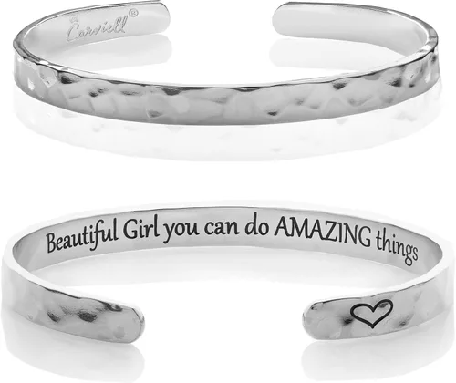 Miniatura 19 de Carviell Pulseras grabadas para mujer, inspiradoras, amistad, amor, mamá, hija, hermana, cristiana, graduación, conmemoración y regalos de boda, más