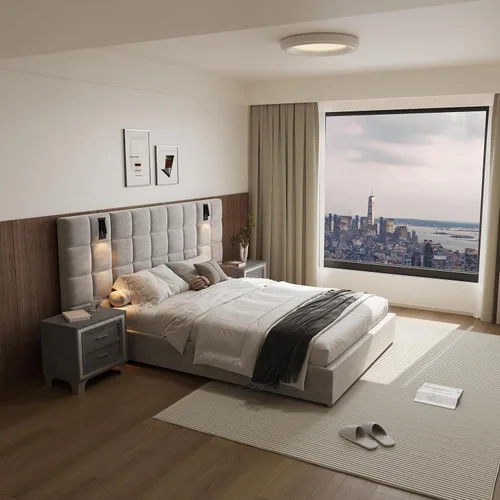 base de cama de plataforma tamaño queen con 1 mesita de noche de conjunto 1+1, elegante cama tapizada de terciopelo con cabecero acolchado de patrón