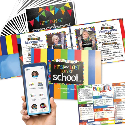 Miniatura 13 de Libro de recuerdos escolares Class Keeper Álbum de recortes para niños – preescolar a universidad Bolsillo de recuerdo para cada grado Páginas