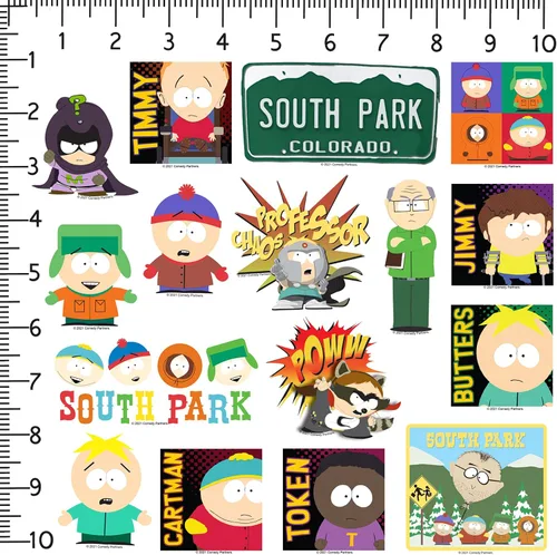 Miniatura 2 de South Park - Paquete de calcomanías con licencia oficial, calcomanías de vinilo troqueladas grandes de lujo, paquete variado para laptop, botella